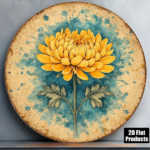 CIFbuy 1pc 8x8in Vintage Chrysanthemum Round Sign, "" 8x8in Vintage Chrysanthemum Round Sign, Chrysanthemum Round Sign, 2D Flat Autumn Floral Plaque TikTok, Temu Self-pickup Logiaqics - Image 7