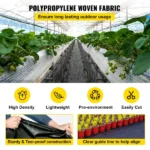 Weed Barrier 6ft x 300ft Landscape Fabric 2.4oz Woven Ground Cover Heavy Duty PP Geotextile Fabric Weed Control Fabric for Commercial Greenhouse, Garden Barrier Cloth Black (Shipment from Walmart) - Image 3