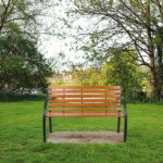 48" Hardwood Slotted Steel Cast Iron Frame Outdoor Patio Garden Bench Park Seat - Image 14