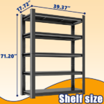 5-Tier Adjustable Storage Shelves for Garage, Capable of Holding 2000LBS - Heavy-Duty Metal Utility Rack Shelf Unit, Ideal for Warehouse, Pantry, Closet, & Kitchen - Image 4