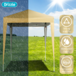 6.5X6.5FT Two Doors & Two Windows Practical Waterproof Right-Angle Folding Tent Khaki Color - Image 12