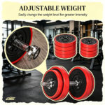 44lbs Adjustable Convertible Dumbbell Barbell Set: All-in-One Home Gym Weight Training Equipment for Adults - Image 4