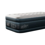 Twin Air Mattress with Built-in Pump, 18in Raised Comfort Blow up Mattress, Double Chamber Airbed, 2min Quick Inflation/Deflation Inflatable Mattress for Home Guests Camping, Gray & White - Image 7