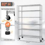 6-Tier disassembly and free assembly NSF-Certified Steel Wire Shelving with Wheels - Image 12
