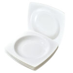9.25 Inch Square Pasta Bowls Set of 6, 17oz White Porcelain Soup Plates, Microwave & Dishwasher Safe Deep Dinner Bowls for Salad, Pasta, Soup, Oven & Freezer Safe, Stackable Serving Bowls - Image 10