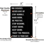 CIFbuy Inspirational Metal Tin Sign No Excuses Stay Humble Gym Wall Decor For Home Office Cafe Bar Pub Man Cave (TikTok, temu pick-up service) - Image 2