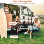 Foldable Camping Table Collapsible Picnic Aluminum Alloy Grill Stand 66LBS Max Load Height Adjustable BBQ Table with Adjustable Height Storage Net 35.43x23.62x26in - Image 6