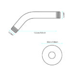 Shower Arm with Flange, 1/2 NPT Tapered Threads, Rain Shower Head Arm, Wall Mount Shower Extension Arm - Image 7