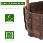 Outdoor Reinforced And Anticorrosive Wooden Wishing Well Flowerpot SAME AS 26166619 - Image 2