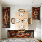 Three-piece kitchen rug set, non-slip and washable, abstract pattern kitchen hallway rug, soft and comfortable, suitable for sinks, floors, entrances, hallways and bathrooms. - Image 10