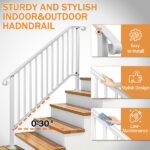 Replace 19939750 Outdoor 4 Level Iron Handrail Matte White - Image 10