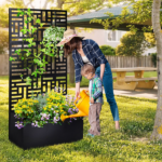 [Same Code 96402386 14765806]Metal Garden Bed with Trellis, 70 Inch Height Metal Planter Box with Trellis, Garden Box for Climbing Plants Vegetable, Metal Garden Bed with Drainage Holes, Black - Image 15