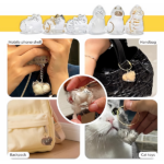 6-Piece Cat Hair Memorial Pendant Set - Pet Keepsake: Soft Fur Capsule Pendant, Portable Keychain - Image 5