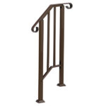Handrails for Outdoor Steps, Iron Handrail Fits 1 Step, Transitional Handrail with Installation Kit, Copper - Image 3