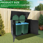 Outdoor Storage Shed, Outdoor Storage Cabinet, Lockable Outdoor Storage Box for Garbage Cans, Lawn Mower and Tools - Image 3