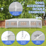3*9m 5-Sided Iron PE Cloth Spiral Pipe Pergola - Image 4