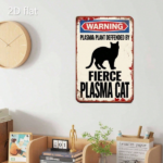 CIFbuy 1pc Vintage Metal Sign Warning Plasma Cats Guarded" Weatherproof, UV Resistant 2D Flat Unframed Wall Decor Cats GuikTok, Cats GuikTok, t Self-pickup Logiopics - Image 3