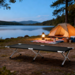 Portable Folding Camping Cot with Carrying Bag Army Black - Image 11