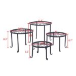 4 Plant Shelves with 4-1 Round Pattern in Black Baking Paint (Yh-Cj009) - Image 14