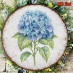 CIFbuy 1pc Vintage Blue Hydrangea Round Sign 8x8in, "" Round Sign 8x8in, 8x8in, 2D Flat Decorative Plaque For Kitchen Garden TikTok, TikTok, temu emu Self-pickup Logirdics - Image 5