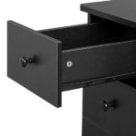 Nail Desk Folding Table, Black MDF Manicure Station w/ 2 Drawers & 1 Door Cabinet for Nail Art Salon Home Beauty - Image 7