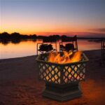 22" Hexagonal Shaped Iron Brazier Wood Burning Fire Pit Decoration for Backyard Poolside - Image 5