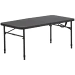 40" Plastic Adjustable Height Fold-in-Half Folding Table, Rich Black (Shipment from Walmart)