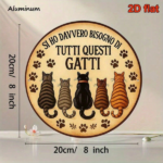 CIFbuy Vintage Cat Decor Sign 8x8 Inch Round French Aluminum Plaque, Italian Language Cat Lover Wall Art For Living Room Bedroom Office TikTok, TikTok, n Self-pickup Logiopics - Image 3