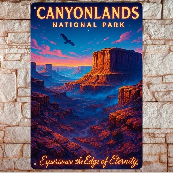 59c64e6c-1f2f-439e-a273-b60a9ca6a532.png CIFbuy 2D Flat Metal Wall Art Canyonlands National Park Landscape Iron Sign 12x8 Inch Vintage Scenery Decor TikTok, TikTok, Self-pickup Logiopics - Image 1