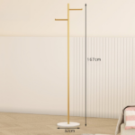 Clothing Rack, Golden Metal Freestanding Heavy Duty Clothes Rack with Marble Base, Multipurpose Garment Hanger for Bedroom, Hat, Scarf, Jacket - Image 2
