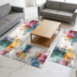 Three-piece kitchen rug set, non-slip and washable, abstract pattern kitchen hallway rug, soft and comfortable, suitable for sinks, floors, entrances, hallways and bathrooms. - Image 11
