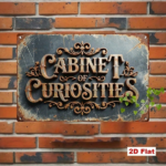 CIFbuy Vintage Cabinet Of Curiosities Metal Sign, 2D Flat Iron Wall Decor, Artistic Font Home Room Decoration, 7.87x11.81in TikTok, TikTok, n Self-pickup Logiopics - Image 7