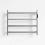 22.5" Brushed Nickel Heated Towel Rack for Bathroom,Wall Mounted with Intelligent Touch Screen Timer, 4-Bar Towel Warmer, 304 Stainless Steel Polished, Plug-in/Hard-Wired[Unable ship on weekends, TK/TEMU only for pickup, only TX10643 warehouse supports GOFO] - Image 4