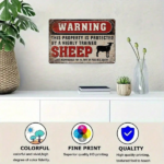 CIFbuy Funny Metal Sign This Area Is Protected By Trained Sheep, Humorous Warning Plaque, Unique Farmhouse Decor For Home Office Man Ca TikTok, TikTok, ng Plaque Self-pickup Logiopics - Image 5