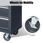 Single-bottom cabinet 4-draw, steel, black 330lb instrument cart, storage room - Image 11