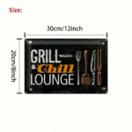 CIFbuy 1pc Art Deco Iron Sign Grill & Chill Lounge" Lounge Vintage Metal Plaque 7.87x, Weatherproof Rustproof UV Resistant 2D Flat Wal & Chill Lounge VikTok, & Chill Lounge VikTok, t Self-pickup Logiopics - Image 8