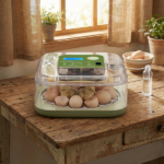 US Standard FYY-12 Egg Incubator, 110V, ≤35W, 12 Eggs Capacity, Square & Round Tray, Equipped with 1 Water Bottle, Grass Green Body with Transparent Top Cover, ABS & PET Material. Upgraded LED Egg Candling Function, Fully Automatic Egg Turning, Fahrenheit LCD Display for Temperature & Humidity, Day - Image 10