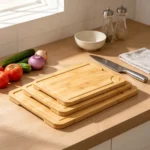  3-Piece Cutting Board Set, Sturdy Chopping Board with Juice Groove & Handle for Serving - Image 6