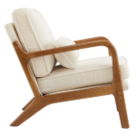 Low Arm Accent Chair - Off-White Corduroy Upholstered Indoor Lounge Chair, Compact Single Seater with Sturdy Frame (330LBS Weight Capacity) - Image 18