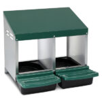 2 Compartment Roll Out Chicken Nesting Box with Plastic Basket, Egg Nest Box Chicken Laying Box Hens Chicken Coop Box, Green - Image 6