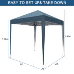 2 x 2m Practical Waterproof Right-Angle Folding Tent Blue - Image 26