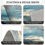 Three-piece kitchen rug set, non-slip and washable, abstract pattern kitchen hallway rug, soft and comfortable, suitable for sinks, floors, entrances, hallways and bathrooms. - Image 6