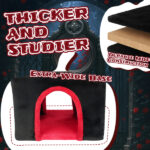53" Large Cat Tree, Gothic Cat Tower with Padded Perch, Spacious Condo, Comfy Hammock, Scratching Post, Hanging Toy for Indoor Cats, Red & Black - Image 6