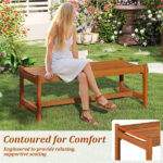 44" Teak Oil Hardwood Backless Outdoor Bench, 530 LBS Load Capacity Patio Dining Bench - Image 9