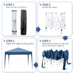 3 x 3m Two Doors & Two Windows Practical Waterproof Right-Angle Folding Tent Blue - Image 15
