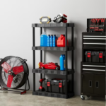 4 Shelf Plastic Shelving Unit 13.88" (D) x 30" (W) x 56.2" (H), Black (Shipment from Walmart) - Image 5