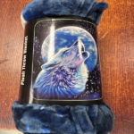 Soft Plush Flannel Silk Touch Throw 50" X60" Wolf Howling at Moon - Image 4