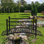 102*51*43cm Garden With Round Iron Ball Flat Top Handrail Garden Iron Bridge Black - Image 10