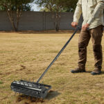 17-inch Lawn Aerator, Rolling Aerator Lawn Tool with T-shaped Handle, Heavy Duty Lawn Aerator Tool, Grass Aerator & Garden Tools for Aeration & Soil Health, Black - Image 2