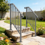 Silver Outdoor 2-Step Iron Handrail - Image 10